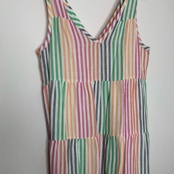 Marine Layer Sleeveless Corinne Rainbow Striped Maxi Dress Small - Picture 6 of 16